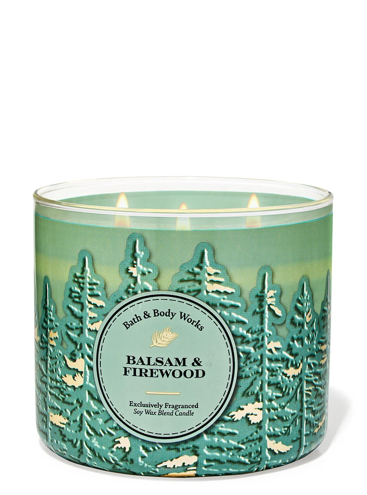 Balsam Firewood 3-Wick Candle