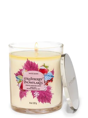 Strawberry Snowflakes Signature Single Wick Candle