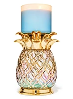 Gold Glass Pineapple 3-Wick Candle Holder