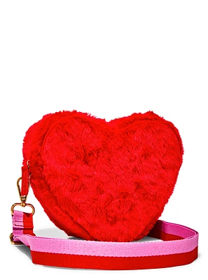 Furry Heart Cross Body Bag