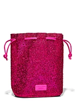 Pink Tinsel Cinch Gift Bag