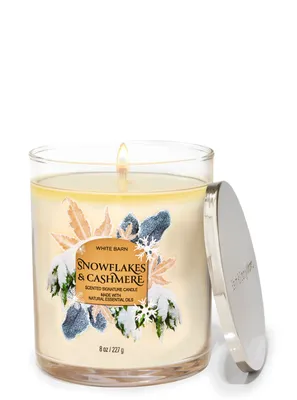 Snowflakes & Cashmere Signature Single Wick Candle