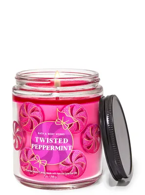 Twisted Peppermint Mason Single Wick Candle