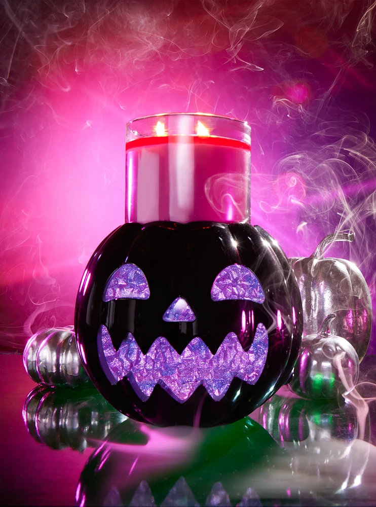 Light-up Crystal Pumpkin 3-Wick Candle Holder
