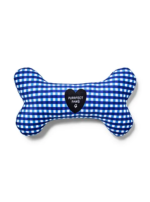 Gingham Stuffed Bone Toy