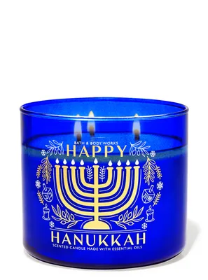 Happy Hanukkah 3-Wick Candle