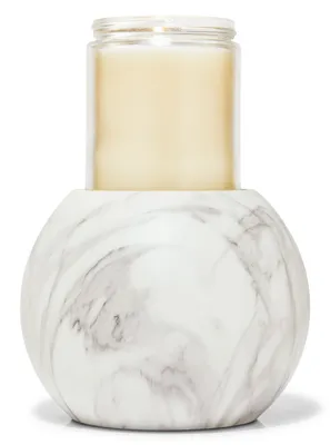 Marble Orb Pedestal Single Wick Candle Holder