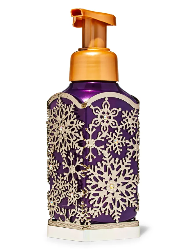 BATH & BODY WORKS BLUE SPARKLING SNOWFLAKES SOAP HOLDER FOR GENTLE FOAMING  SOAP