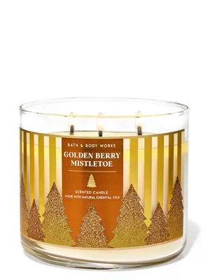 Golden Berry Mistletoe 3-Wick Candle