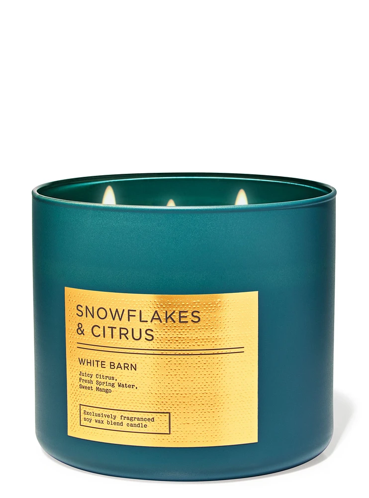 Snowflakes & Citrus 3-Wick Candle