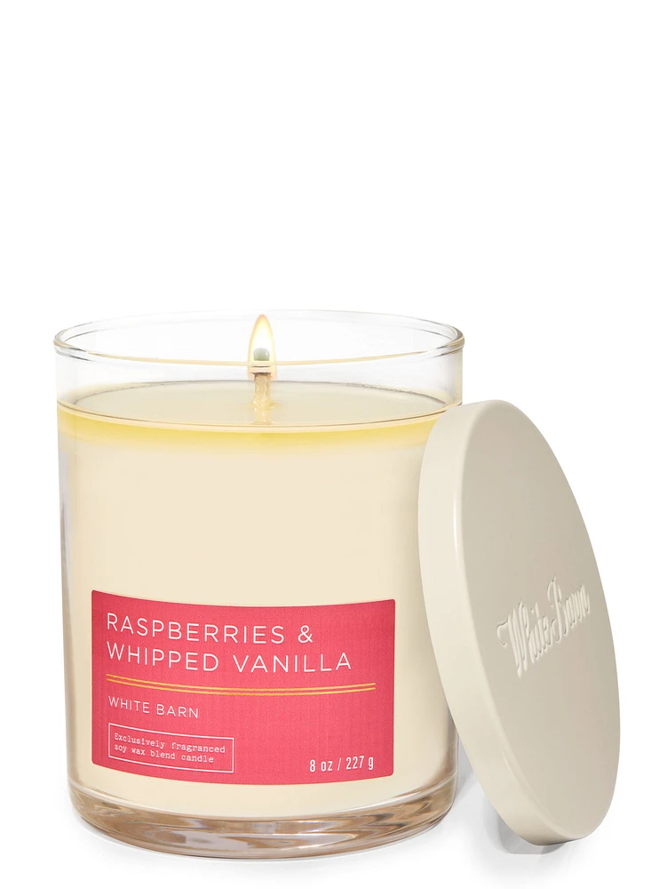 Raspberries & Whipped Vanilla Single Wick Candle