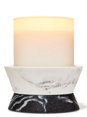 Mixed Marble Pedestal 3-Wick Candle Holder