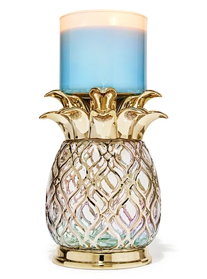 Gold Glass Pineapple 3-Wick Candle Holder