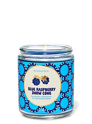 Blue Raspberry Snow Cone Single Wick Candle