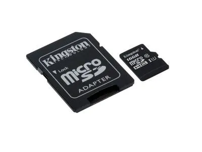 Kingston 16gb microSDHC Class 10 Memory Card Black