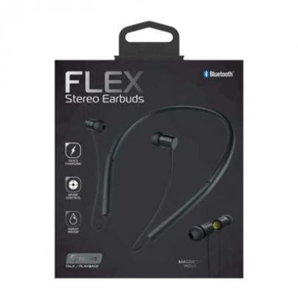 Tzumi Neckband Wireless Bluetooth Flex Stereo Earbuds (Black)