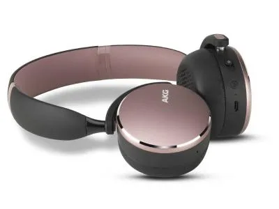 AKG Y500 On-Ear Foldable Wireless Bluetooth Headphones Pink