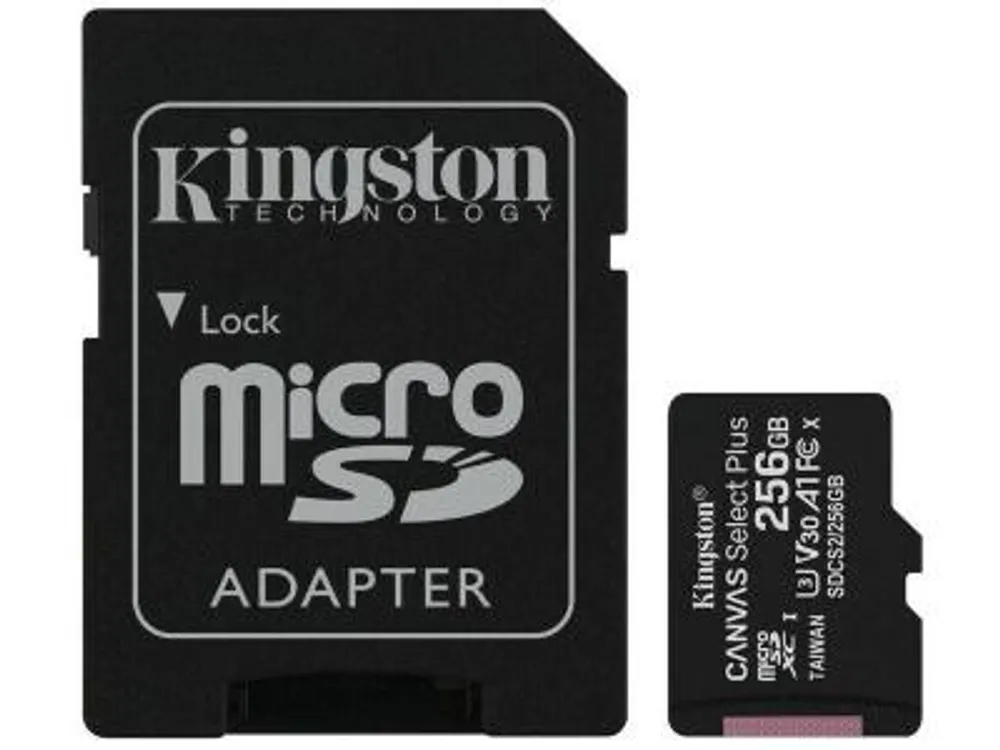 Kingston 256gb Microsdxc Canvas Select Plus Class 10