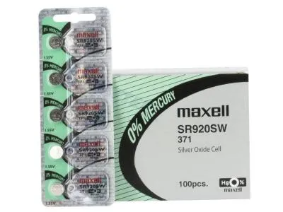 Maxell 371 45mAh 1.55V Silver Oxide Button Cell Battery