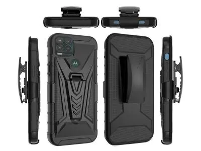 6.1 V 3in1 Combo Kickstand Holster Cover Case For iPhone 12/Pro In Black