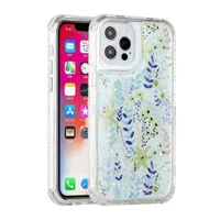 Floral Epoxy Design Hybrid Case Cover for iPhone 12