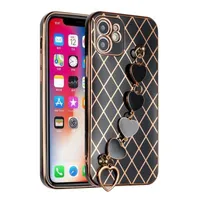 Grid Design TPU Case Cover in Black for iPhone 12 , iPhone 12 Pro