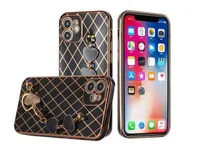 Grid Design TPU Case Cover in Black for iPhone 12 , iPhone 12 Pro