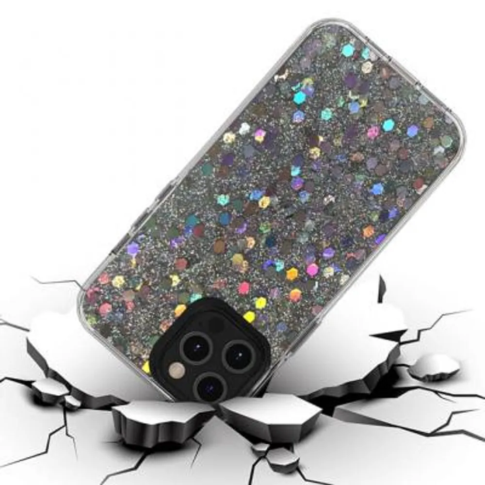 Glitter Sparkle Hybrid Case Cover in Silver for iPhone 12 , iPhone 12 Pro