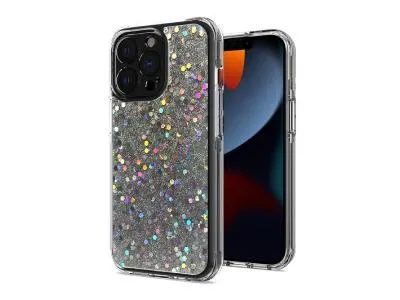 Glitter Sparkle Hybrid Case Cover in Silver for iPhone 12 , iPhone 12 Pro