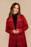 Fuzzy Houndstooth Sweater Jacket