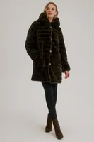 Metallic Reversible Faux Fur Coat