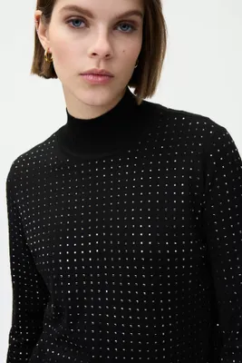 Studded Mock Neck Top