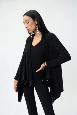 Sequin Hem Wrap Top