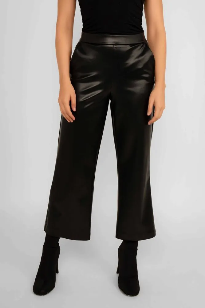 Faux Leather Gaucho Pants