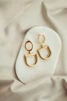 D- Ring Toggle Gold Earrings