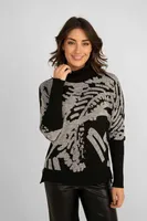 Printed Dolman Sleeve Sweater