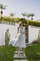 Blue Floral Tiered Dress