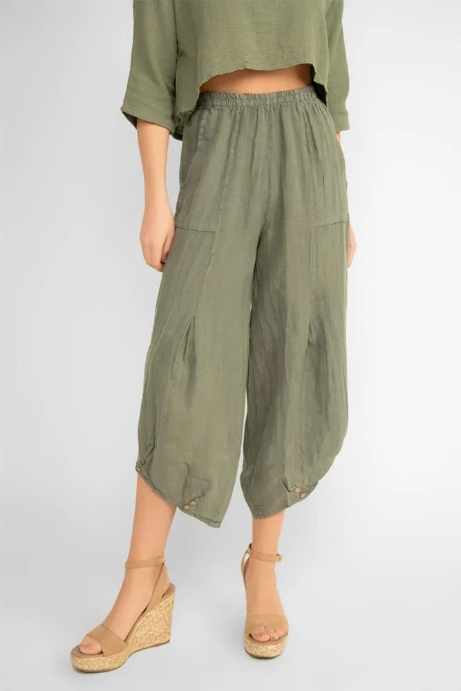 Wide Leg Linen Capris