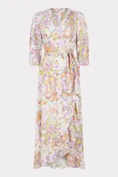 Printed Midi Wrap Dress