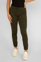 Mavi Ivy Mid Rise Slim Cargo Pants - Dark Jade Twill