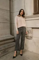 Pull- On Plaid Cropped Pants