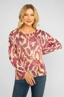 Purple Animal Print Sweater