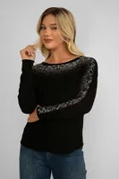 Rhinestone Leopard Sweater