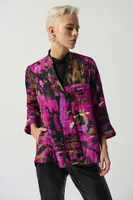 Printed Textured Trapeze Jacket