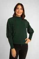 Long Puff Sleeve Lurex Top