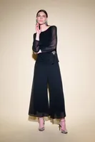 Chiffon Pull- On Cullotte Pants