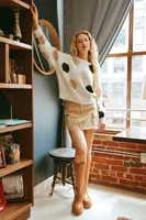 Polka Dot Cropped Sweater