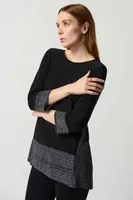 Silky Knit Top With Lurex Trim