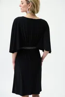 Dolman Sleeve Pleated Dress