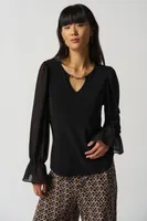 Long Chiffon Sleeve Top